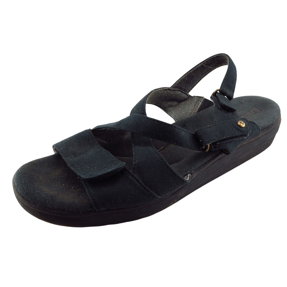 Grasshoppers Women's Sport Sandals Size 8 Wide Black Fabric Adjustable Comfort